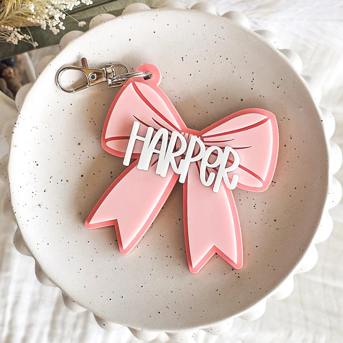 Personalised Bow Bag Tag