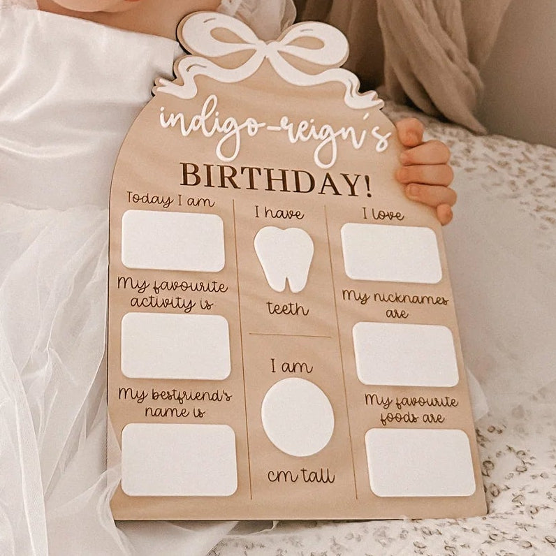 Bow Birthday Dry Erase Board