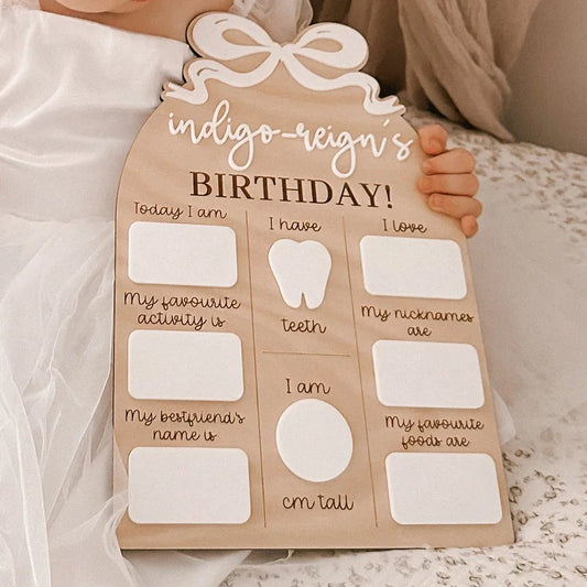 Bow Birthday Dry Erase Board