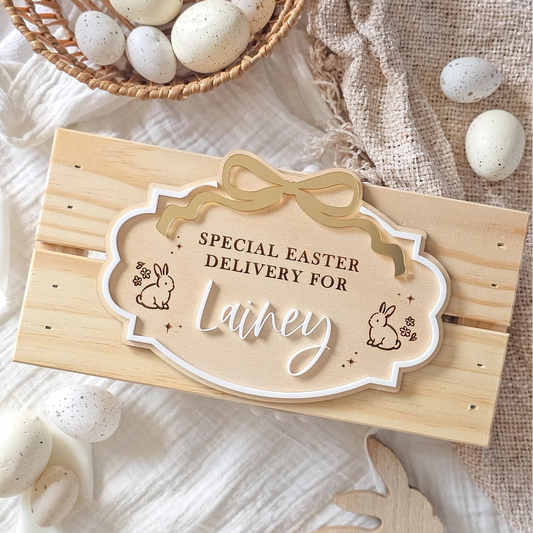 Layered Bow Easter Plaque