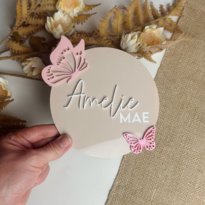 Butterfly Name Announcement Sign
