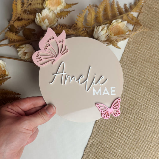 Butterfly Name Announcement Sign