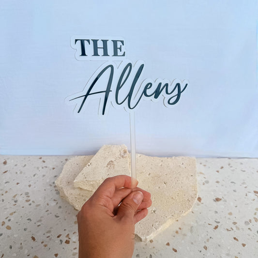 Script Celebration Cake Topper