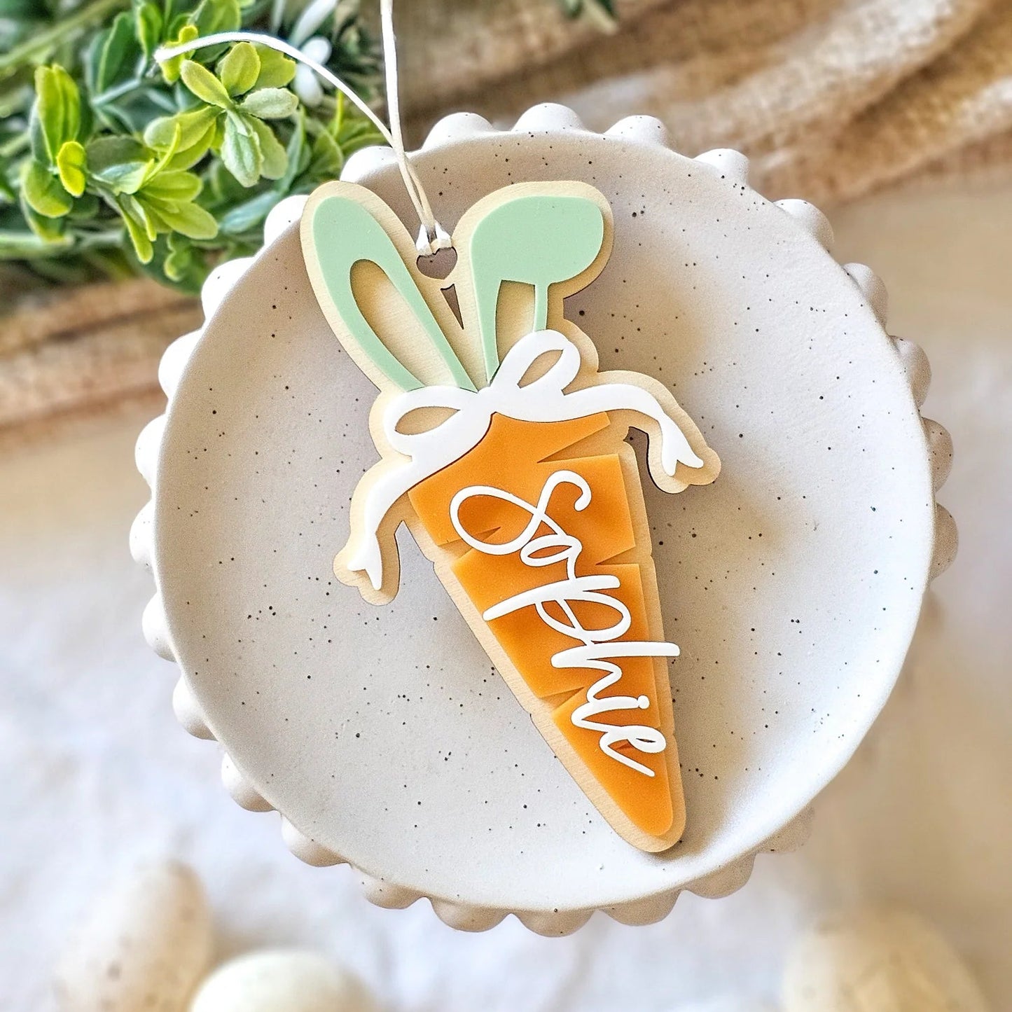 Carrot Bow Gift Tag