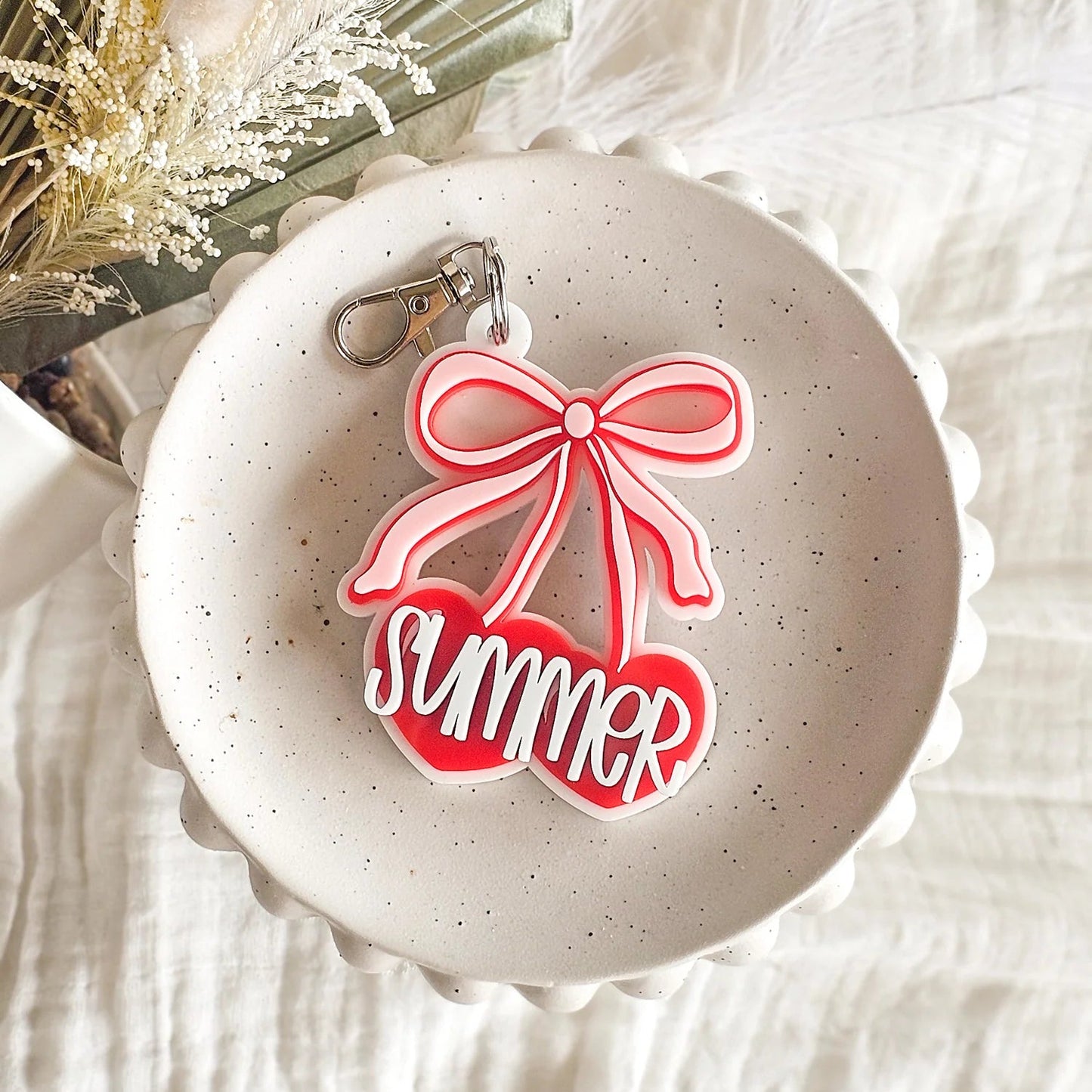 Cherry Bow Keyring