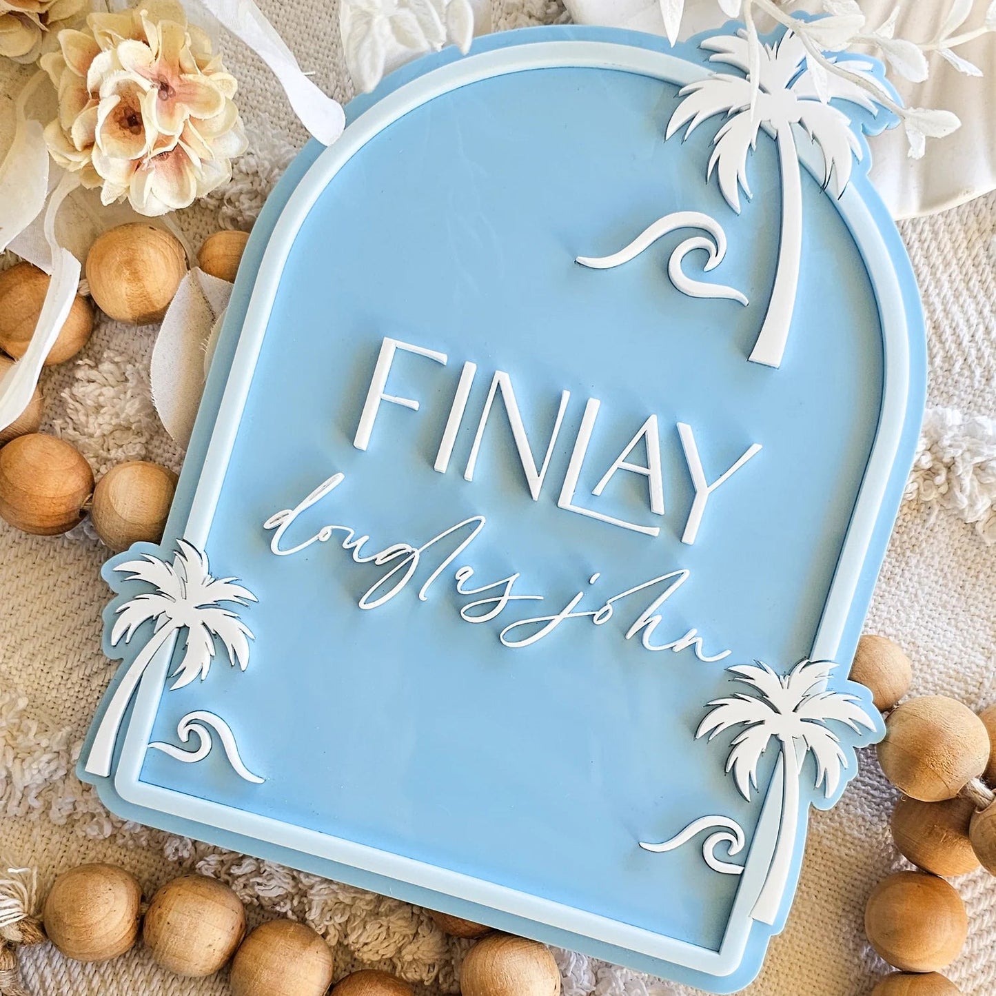 Palm Tree Name Plaque