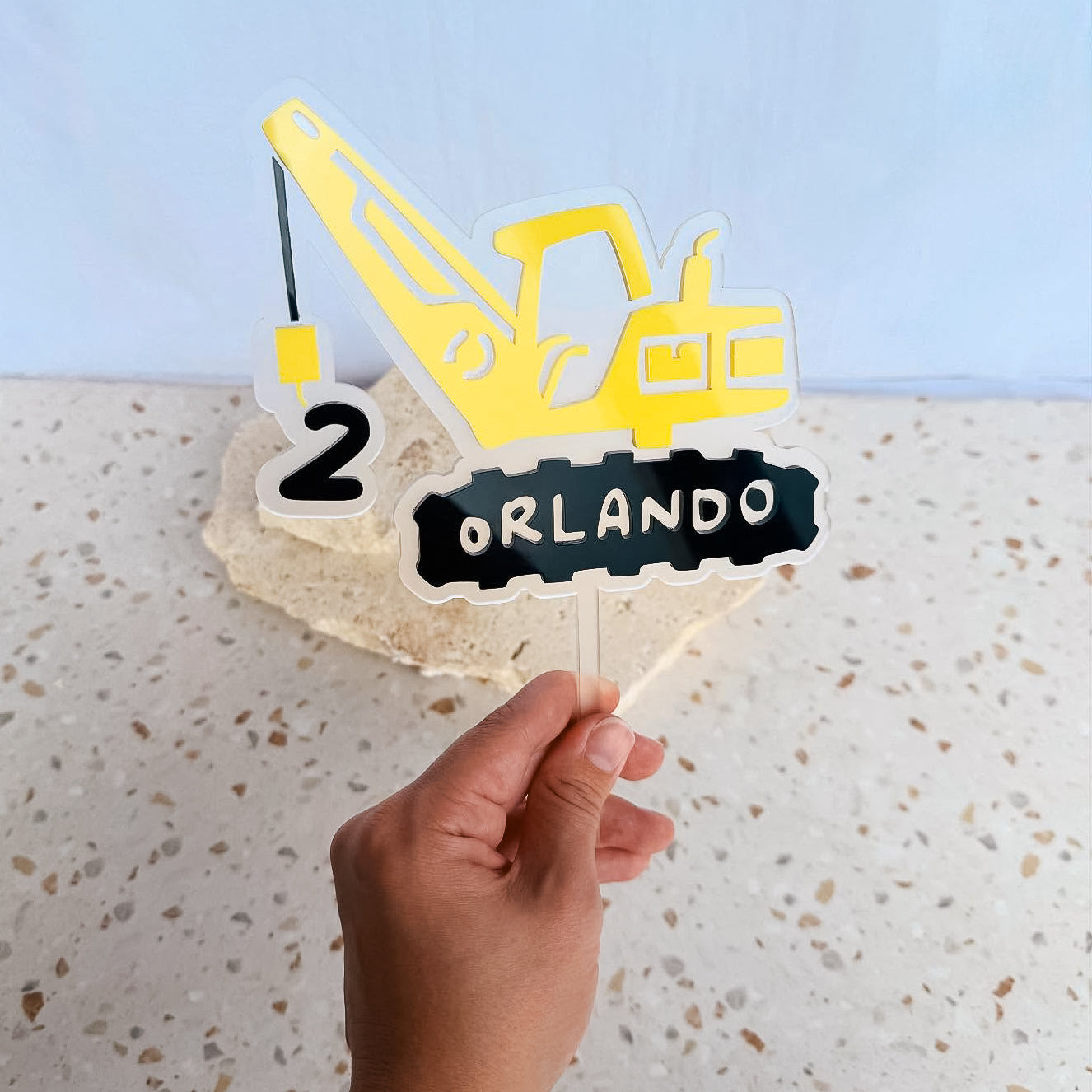 Crane Construction Cake Topper