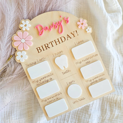 Daisy Birthday Dry Erase Board