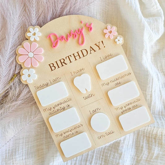 Daisy Birthday Dry Erase Board