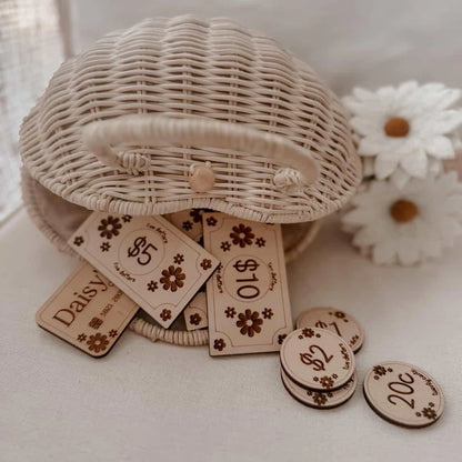 Kid's Wooden Play Money - Daisy
