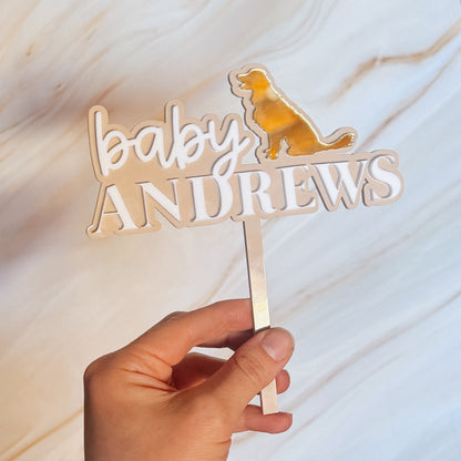 Golden Baby Cake Topper