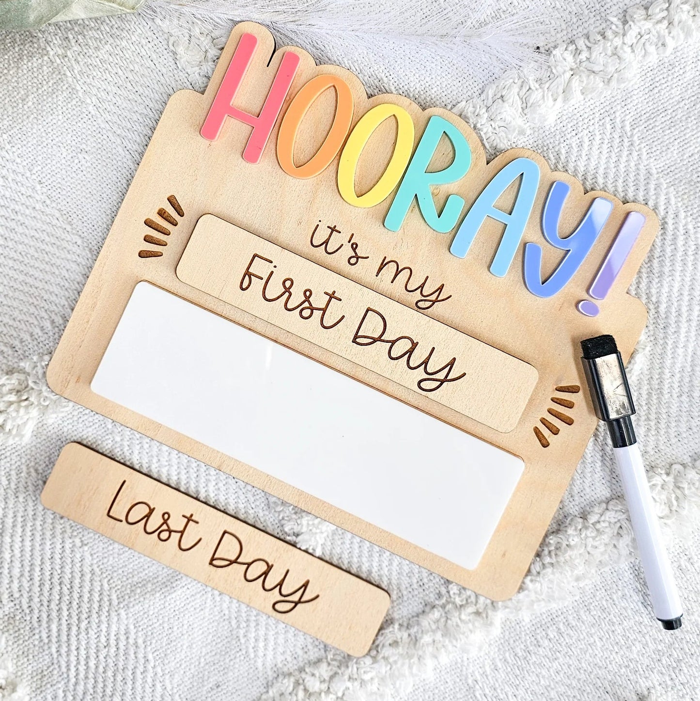 Hooray Acrylic Milestone Plaque