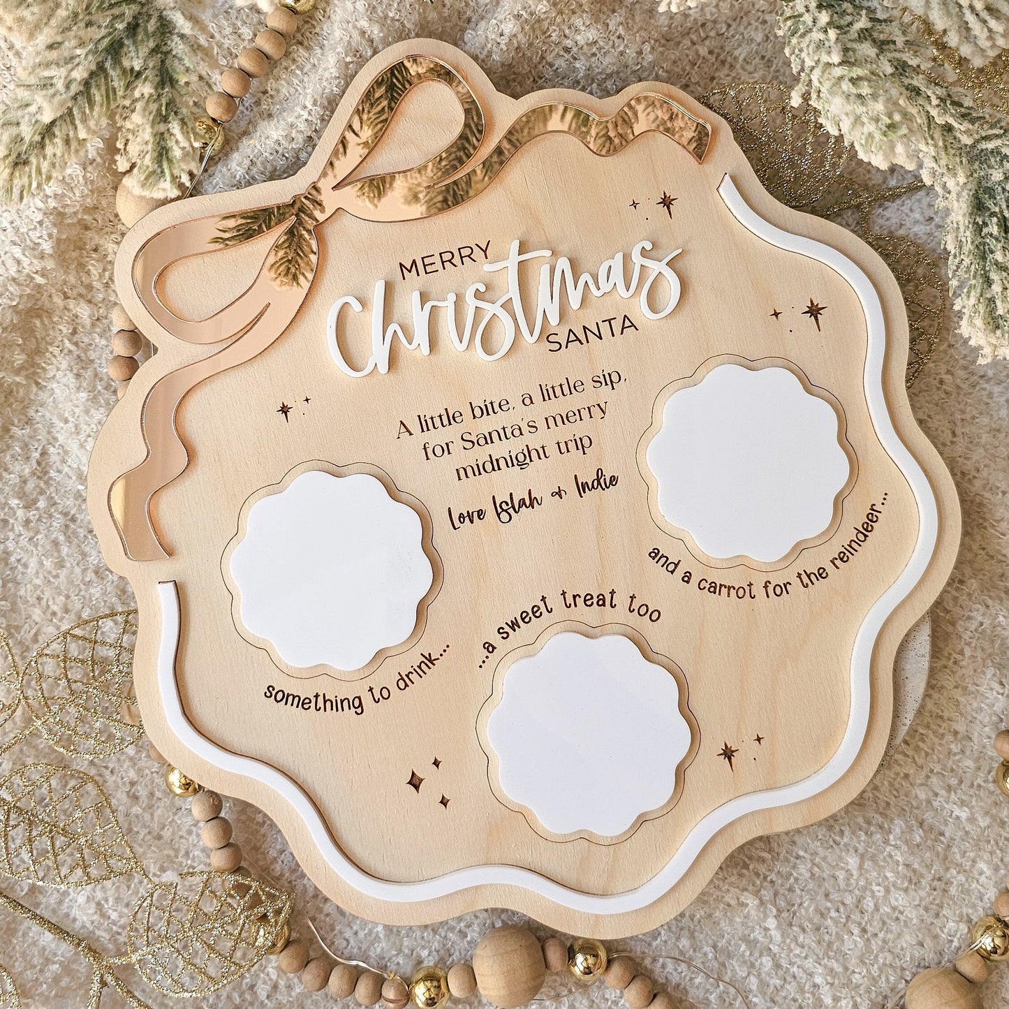 Wavy Acrylic Santa Snack Tray