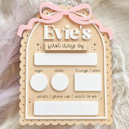 Scalloped Bow First Day Last Day Board