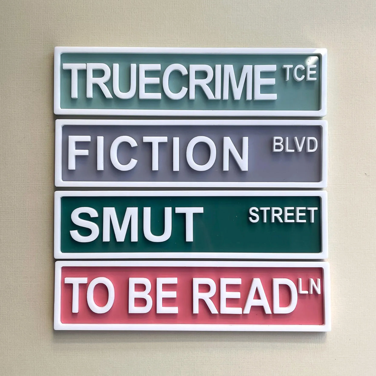Bookshelf Street Sign Plaques