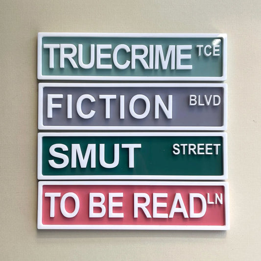 Bookshelf Street Sign Plaques