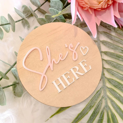 He's Here She's Here Double Sided Plaque