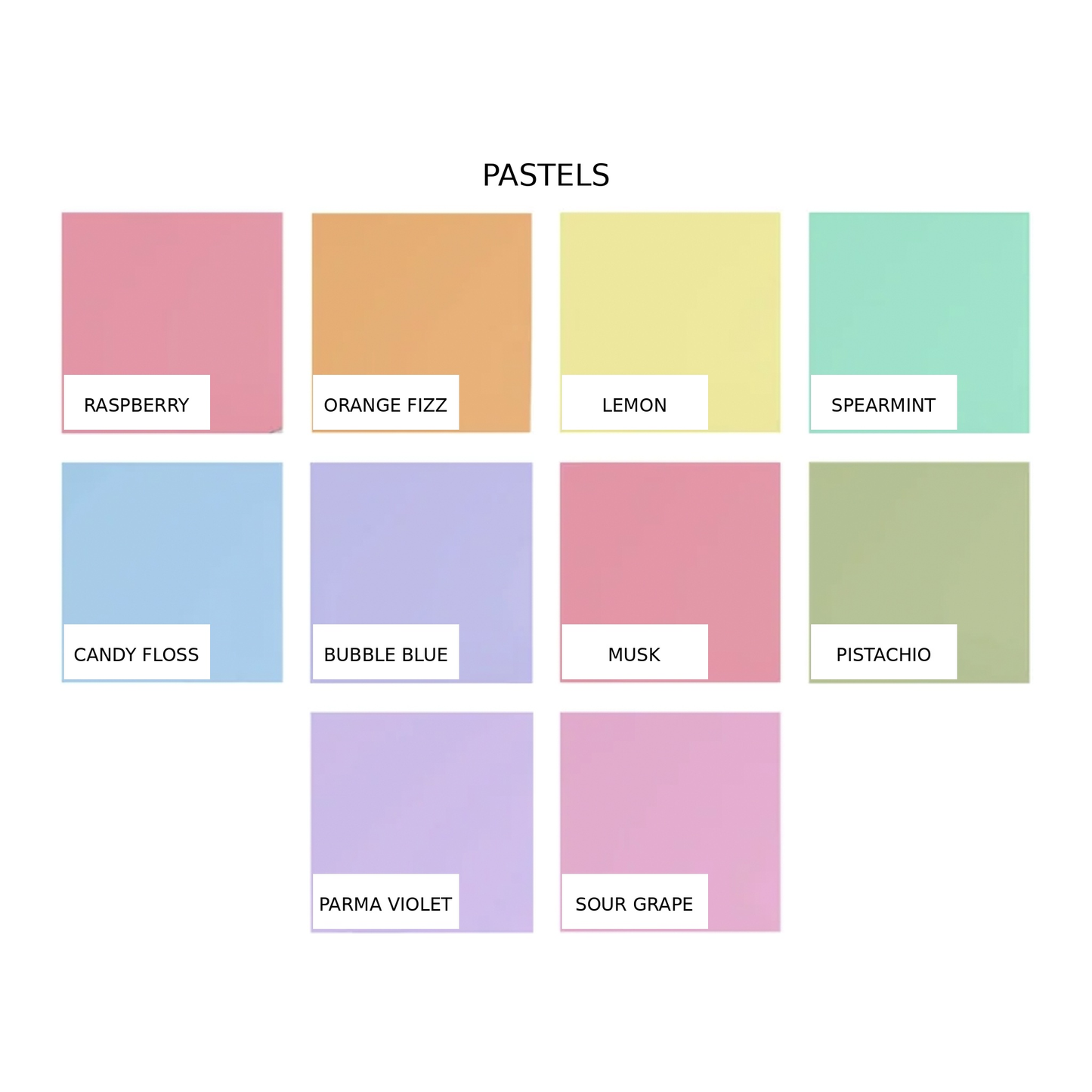 Colour chart – Milkshake