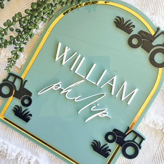 Construction Name Plaque