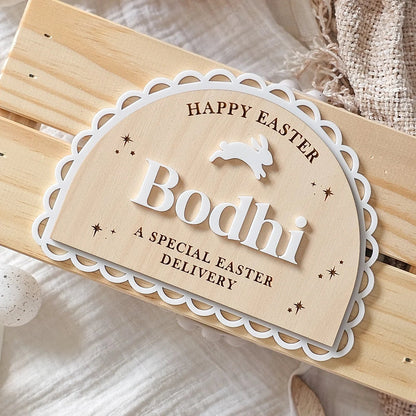 Scalloped Easter Crate Plaque