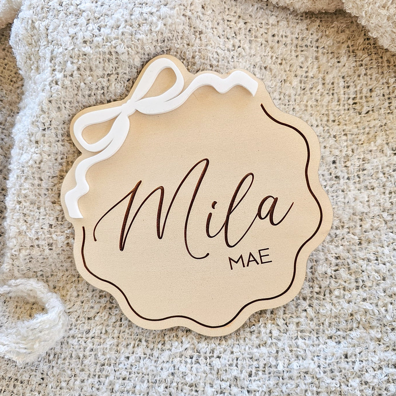 Wavy Bow Announcement Plaque