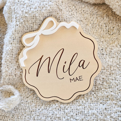 Wavy Bow Announcement Plaque