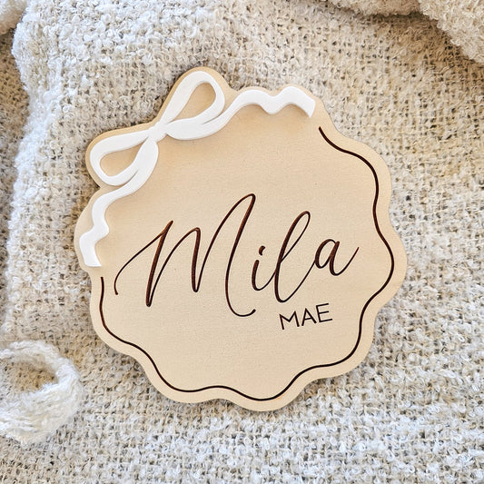 Wavy Bow Announcement Plaque